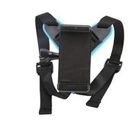 KIMISS Support de Menton pour Moto avec Support de Téléphone Mobile (Blue) | Caoutchouc durable, Conception légère, Convient aux téléphones de 6 à 8,6 cm, Compatible avec les caméras de sport