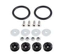KIMISS Support de pare-chocs de voiture en alliage d'aluminium, rondelle de pare-chocs, boulon de baie moteur, fixation rapide (Noir)