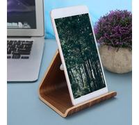 KIMISS Support de Téléphone Portable en Bois à Texture de Bambou élégant pour et Tablettes - Support de Bureau Design Double Face pour Téléphones Portables