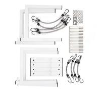 KIMISS Support D'échelle Robuste pour Remorques Fermées - 4 Supports Latéraux avec Buffle Réglable et Crochet en D pour Un Rangement sécurisé de l'échelle