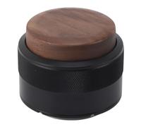 KIMISS Tampon Distributeur de café - Pression Constante en Acier Inoxydable 304 avec Poignée en Bois de Noyer pour un Nivellement et une Infusion Précis du café (58 mm (noir))