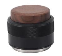 KIMISS Tampon Distributeur de café - Pression Constante en Acier Inoxydable 304 avec Poignée en Bois de Noyer pour un Nivellement et une Infusion Précis du café (51 mm (noir))