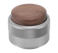 KIMISS Tampon Distributeur de café - Pression Constante en Acier Inoxydable 304 avec Poignée en Bois de Noyer pour un Nivellement et une Infusion Précis du café (51 mm (argent))