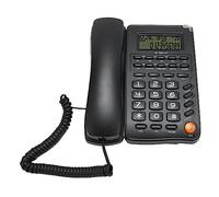KIMISS Téléphone à Gros Bouton Cordé - Téléphone Fixe câblé pour la Maison, Le Bureau et Les Personnes âgées - Affichage Haute Définition, économie d'énergie et Fonctionnalités Multifonction (Black)