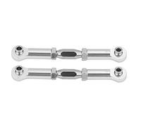 KIMISS Tendeur Réglable Biellette de Direction CNC usiné en Alliage d'aluminium Biellette de Direction Pièces d'accessoires de Mise à Niveau de Voiture RC Haute Performance Réécrit (Silver)