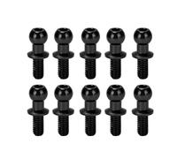 KIMISS Tige de Liaison à Vis à Tête Sphérique en Métal pour Voiture RC + 10 Pièces Tige de Liaison à Vis à Tête Sphérique en Métal extrémité d'amortisseur pour Voiture TT01 TT02 RC + Goujon à (Black)