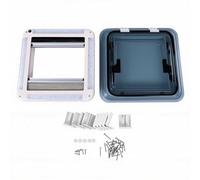 KIMISS Trappe D'aération de Toit pour Camping-car, 60x58cm, Lucarne Manuelle avec Couvercle Semi-transparent, Lumière LED, Ressort à Gaz pour Remorque de Camping-car