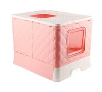 KIMISS Type de Tiroir de Bac à Litière pour Chat pour Chatons et Chats - Conception Semi-fermée Amovible et Lavable avec Couvercle pour Un Nettoyage Facile, Grand Espace pour Plus de Confort (Pink)