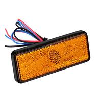 KIMISS Universal Moto Scooter Cyclomoteur Rectangle LED Réflecteur Feu Stop Stop Lampe pour la Plupart des Motos, Scooters, VTT, cyclomoteur, vélos, tricycles(Ambre)