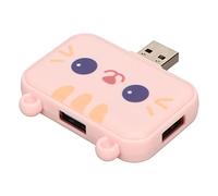 KIMISS USB HUB 3 Port USB A à USB3.0 Splitter pour Ordinateur Portable, PC - 2 Ports 2.0, Transfert de Données à Grande Vitesse, Fiche et Joueur de commodité (Rose)