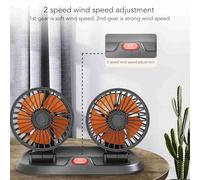 KIMISS Ventilateur de Refroidissement de Voiture avec Deux Têtes, Connecteur Allume-cigare Réglable, Circulation d'air pour un Confort amélioré du Véhicule (Type 24V)