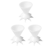 KIMISS Versage de Peinture, 3 Pièces Tasses Entonnoirs Peinture Outil Acrylique Entonnoir Blanc 7 Pattes Motif de Fleur Artistes et Débutants (WHITE)