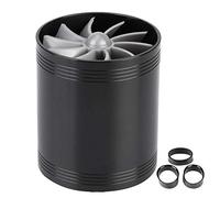 KIMISS Voiture Turbocompresseur à double admission Turbines à ventilateur Supercharger Gaz Fuel Saver Turbo Super Fuel Saver (Noir)