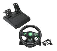 KIMISS Volant de Jeu PC Racing Wheel 180° avec Pédale pour Simulateurs de Course - Technologie Hot Plug, Conception Ergonomique, Retour de Vibration pour une Expérience de Conduite Améliorée