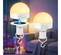 Kimjo 10 W Ampoule Rechargeable E27, 3 Couleurs & RGB, Lot de 2