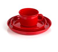 Kimmel 21-000-2003-5 Ensemble de Tasse, Soucoupe et Assiette Plastique Rouge
