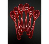 Kimmel 21-000-3314-1 Lot de 6 cuillères à dessert réutilisables en plastique Rouge transparent
