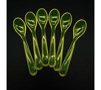Kimmel Cuillère à oeufs pour bébé - Lot de 6 grandes cuillères à dessert - En plastique - Jaune transparent - 21-000-3311-1