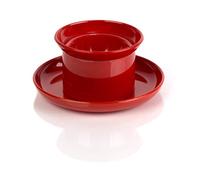 Kimmel Lot de 2 coquetiers avec assiette, en plastique, rouge