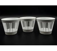 Kimmel Lot de 3 Cache-Pots avec Fente - 10 cm - Blanc - pour Plantes succulentes, Cactus - Pot de Fleurs décoratif - Cache-orchidée