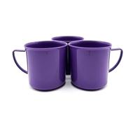 Kimmel Lot de 3 tasses de 180 ml, en plastique, couleur violette, pour enfant, gobelets en plastique, réutilisables