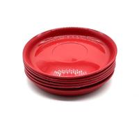 Kimmel Lot de 6 assiettes de 14 cm - Couleur : rouge - Réutilisables - En plastique - Vaisselle de fête - Vaisselle pour enfant