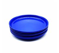 Kimmel Lot de 6 assiettes plates, 18 cm, en plastique, pour enfants, camping, bleu