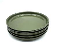 Kimmel Lot de 6 assiettes plates, 18 cm, pour enfants, camping, en plastique, couleur olive