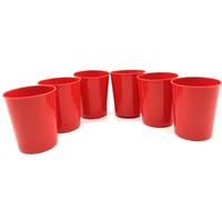 Kimmel Lot de 6 gobelets empilables en plastique de 180 ml, rouges