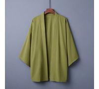 Kimono ample rétro de couleur unie polyvalent, vêtement d'extérieur inspiré du style chinois Hanfu pour cosplay anime, cache-maillot de plage, protection solaire automne L,M,XL,XXLUnicoloreTissu tissé