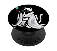 Kimono calligraphique Vintage en Forme de Chat Buvant du thé Art Japonais PopSockets PopGrip Adhésif