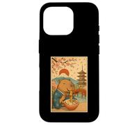 Kimono Capybara Mangeant des Ramen en Fleurs de Cerisier Mont Fuji Coque pour iPhone 16 Pro