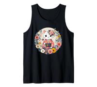 Kimono Chat avec Fleurs Japonais Kawaii Art Débardeur