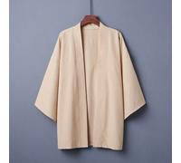 Kimono de style japonais vintage de couleur unie, robe de chambre décontractée, cache-maillot légère d'été pour la plage et les vacances, cache-maillot ample d'automne L,M,XL,XXLUnicoloreTissu tissé