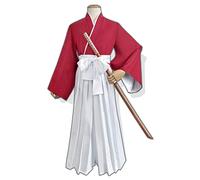 Kimono d'uniforme pour homme en Hakama de samouraï, costume traditionnel d'arts martiaux japonais Kendo, Aikido, Judo, 10 # rouge., XL