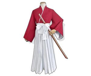 Kimono d'uniforme pour homme en Hakama de samouraï, costume traditionnel d'arts martiaux japonais Kendo, Aikido, Judo, 10 # rouge., XL