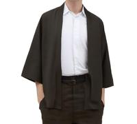 Kimono Jacket Sept Manches Open Front Cardigan Men Lightweight lâche décontracté Dacron Men Kimono Easy Care Cardigan Japonais pour Hommes Supplies d'été, Kimono Jacket