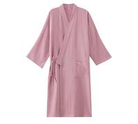 Kimono japonais à lacets pour homme - Grande taille - Hanbok Yukata pour un port confortable au quotidien, rose, XL