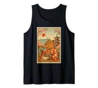 Kimono Japonais Capybara Mangeant Takoyaki Fuji Cherry Blossom Débardeur