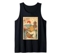 Kimono Japonais Capybara Mangeant Takoyaki Fuji Cherry Blossom Débardeur