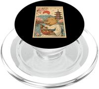 Kimono Japonais Capybara Mangeant Takoyaki Fuji Cherry Blossom PopSockets PopGrip pour MagSafe