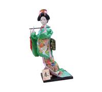 Kimono japonais de 30 cm - Figurine de geisha asiatique Kabuki - Statue traditionnelle pour un anniversaire - Vert