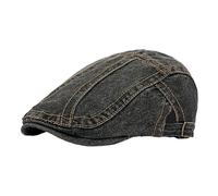 Kimono japonais femme homme casquette de cowboy lavée printemps et automne fine littéraire rétro avant casquette de couple casquette de langue décontractée casquette enfants, Noir , taille unique