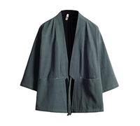 Kimono japonais Harajuku Homme Rouge Coton Kimono Haori Yukata Vêtements traditionnels Japonais Gris Vert XXL