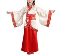 Kimono Japonais Pour Filles, Chinoise De Chambre Fille Hanfu Costume Traditionnel Chinois,Robe Japonaise Kimono Enfant Classique Halloween Carnaval Cosplay Ensembles Performance Robes ,3-4ans,04#-Rot