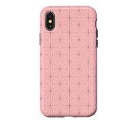 Kimono Japonais Rose Motif Feuilles de Chanvre Asanoha Coque pour iPhone X/XS