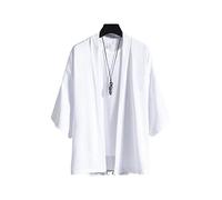 Kimono japonais traditionnel japonais pour homme, vêtement de rue Yukata, chemise kimono blanche, taille XXXL
