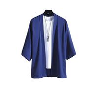 Kimono japonais traditionnel japonais Yukata pour homme, chemise kimono bleu, taille 5XL