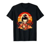 Kimono Kokeshi Geisha Sakura Japanese Waves T-Shirt