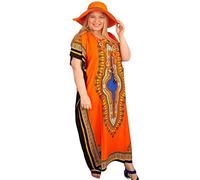 Kimono long pour femme - Style kimono - Taille standard à grande taille - Taille 40-52, Orange-511, Taille unique